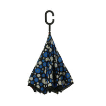 Charger l&#39;image dans la galerie, Lot de 5 Parapluies motif avec des fleurs marguerite bleu + 5 housses OFFERTE (PRIX HT)