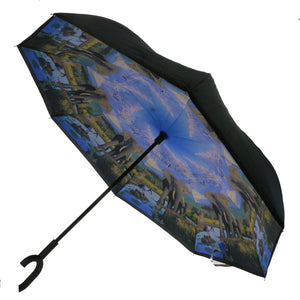 Lot de 5 Parapluie inversé en toile motif animaux de la savane + 5 housses OFFERTE (PRIX HT)