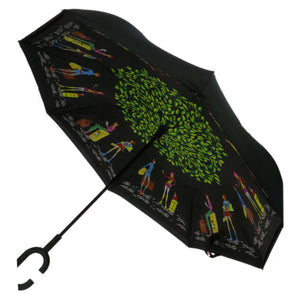 Lot de 5 Parapluie inversé parsemé dessins imprimés en femmes + 5 housses OFFERTE (PRIX HT)