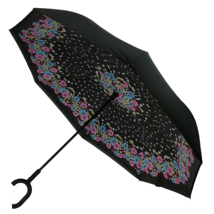 Lot de 5 Parapluie inversé imprimé printemps coloré et fleuri + 5 housses OFFERTE (PRIX HT)