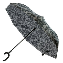 Charger l&#39;image dans la galerie, Lot de 5 Parapluie inversé polyester décoré d&#39;un motif de fleurs + 5 housses OFFERTE (PRIX HT)