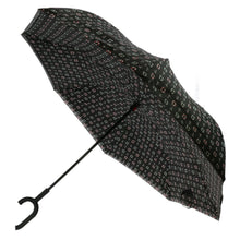 Charger l&#39;image dans la galerie, Lot de 5 Parapluies inversés noir à imprimé motif de la noir + 5 housses OFFERTE (PRIX HT)