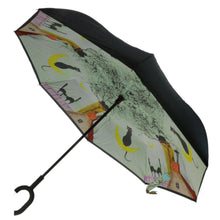 Charger l'image dans la galerie, Lot de 5 Parapluies inversés blanc avec imprimé chats sur la toiture + 5 housses OFFERTE (PRIX HT)